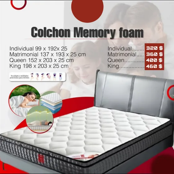 Colchón Memory Foam Serecomiendan Para Aliviar Dolencias O L