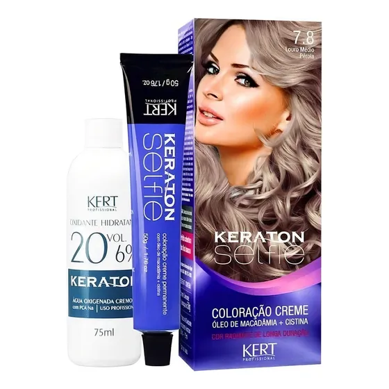 Coloração Keraton Selfie 7.8 Louro Médio Pérola