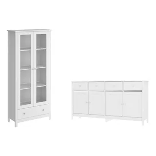 Cristaleira + Aparador Buffet DitĂĄlia E-954 +r-626 Br Cozy Cor Branco Cristaleira + Aparador Buffet DitĂĄlia E-954 +r-626 Br Cozy Cor Branco