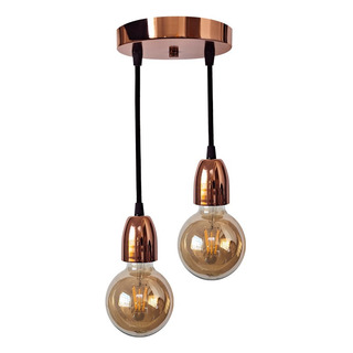 Lámpara Colgante Doble Rose Gold - Cobre Lámpara Colgante Doble Rose Gold - Cobre