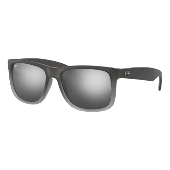 Anteojos de sol Ray-Ban Justin Classic RB4165 talle Standard diseño Liso armazón matte grey y lente silver
