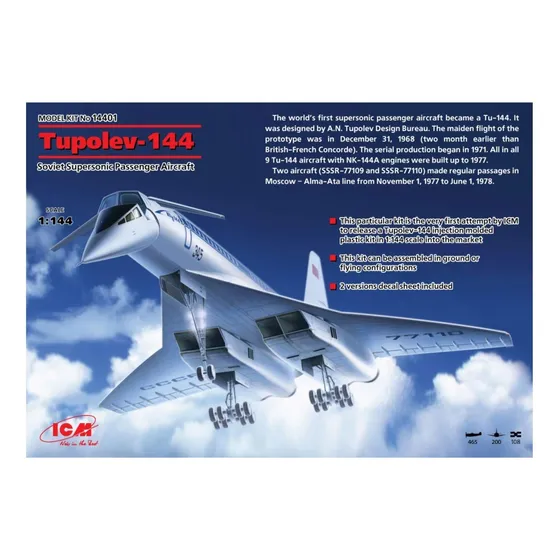 Icm Modelo Tupolev Tu-144 Kit Construccion