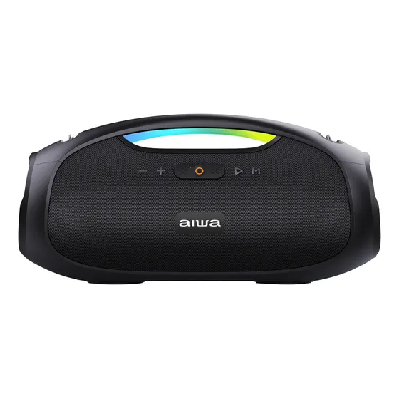 Bocina Aiwa Boombox AWS244BT AWS244BT portátil con bluetooth waterproof negra