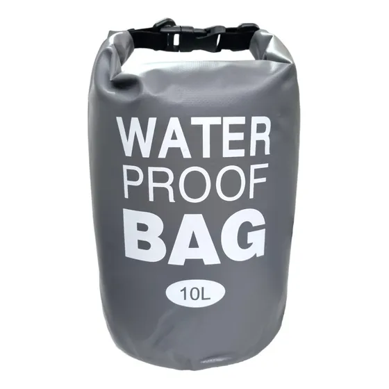 Bolsa Bolso Estanco 10 L Impermeable Viaje Waterproof Color Gris