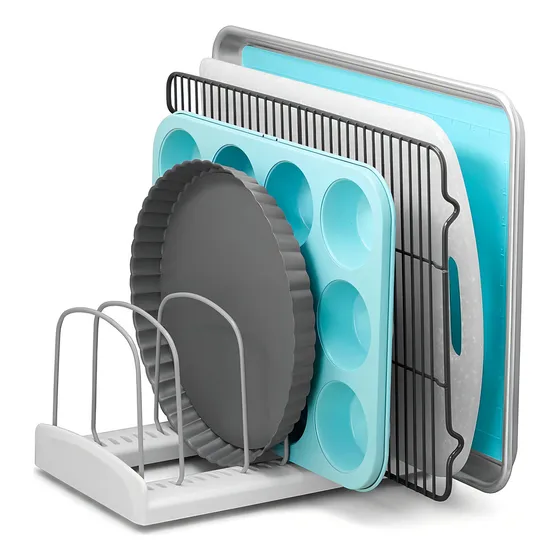 Soporte De Platos Organizador Almacenamiento Vertical Tablas Color Blanco
