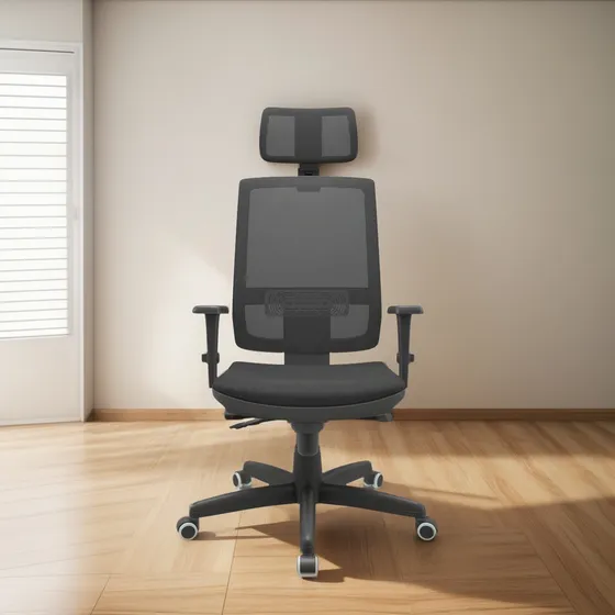 Cadeira Escritorio Brizza Plaxmetal Braço 3d Slider Vinil
