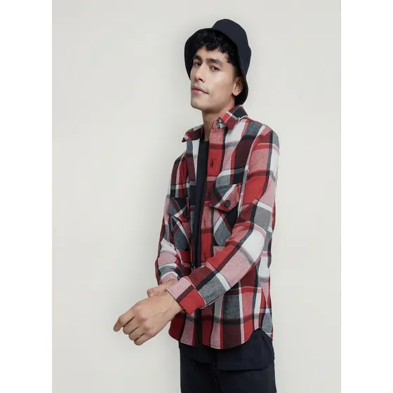 Chaqueta Para Hombre Marca Ostu Color Rojo En Viscosa #6008