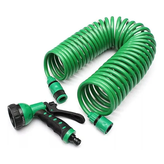 Manguera Espiral 15m Con Pistola Rociador Jardin Camping
