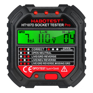 * Habotest Gfci Tomada Tester Com Display De Tensão 90-250v * Habotest Gfci Tomada Tester Com Display De Tensão 90-250v
