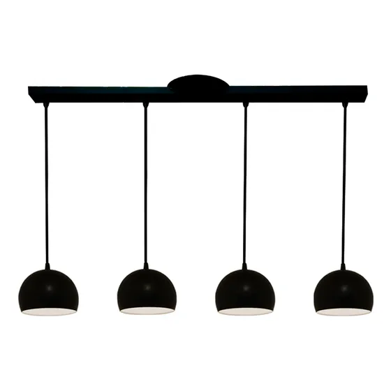 Lampara Colgante 4 Luces Con Liston Bocha 15 Cm
