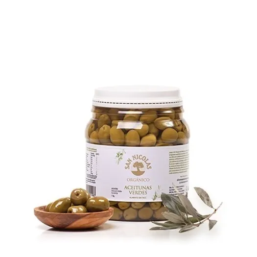Pack X 3 Aceitunas Verdes Orgánicas San Nicolas 1 Kg S/tacc