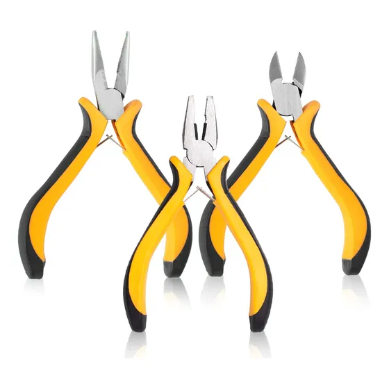 Kit 3 Mini Alicate Universal  Meia Cana E Corte 4,5 Polegada