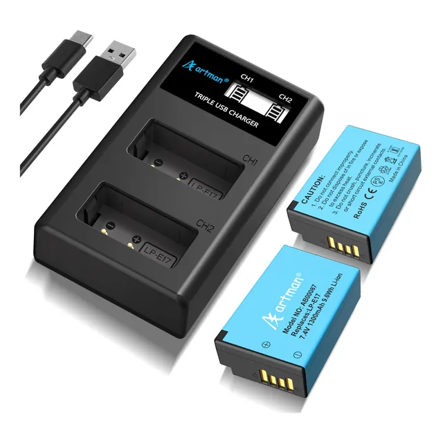 Cargador De Batería Lcd Artman Lp-e17 Para Canon Rp T7i