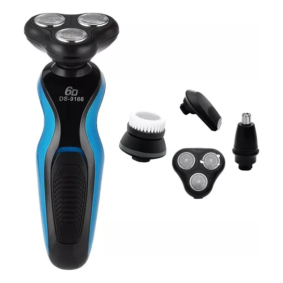 Maquinilla De Afeitar Eléctrica Azul Impermeable 4 En 1