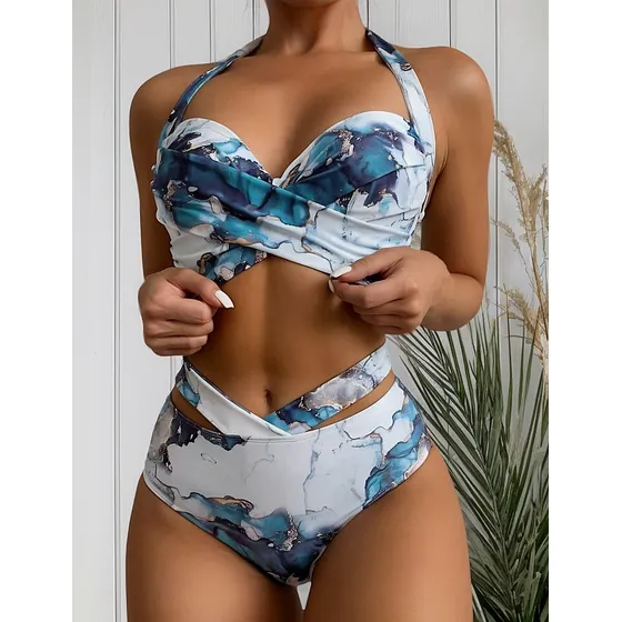 Vestido Baño Bikini Mujer Playa 2 Piezas Levanta Busto Sexy