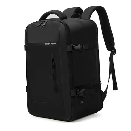 Mochila masculina, impermeável, reforçada, com capacidade ampliada de 30-42L, adequada para portátil, viagens diárias, cor preta