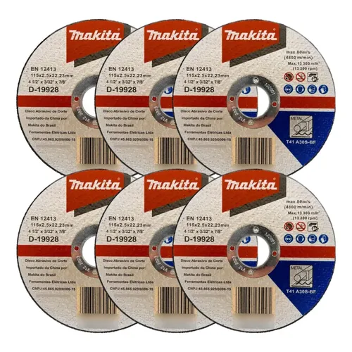 Disco Corte Makita Xlock E-00387 115mmx6x22.23mm M14 3 Unid