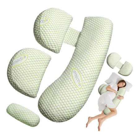 4 En 1 Cojin Lactancia Maternal Almohada Embarazo Multiusos Verde Claro Set Almohada Embarazada Multiusos