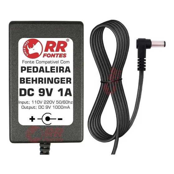 Fonte 9v Pra Pedal Efeito Behringer Compressor Cl9 Cs400 Dc9
