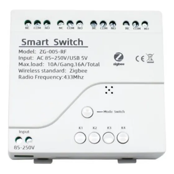 Conmutador Inteligente Zigbee3.0 Tuya Wifi 220v3 4 Canales C