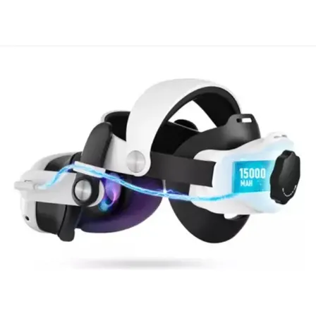 Para Oculus Quest 3/3s Faixa De Cabeça Com Baterias De 15000 Branco