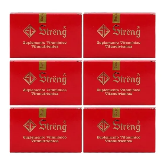 Streng Suplemento Vitaminico 16 Frascos 5ml Kit 6 Unidades Sabor Sem Sabor