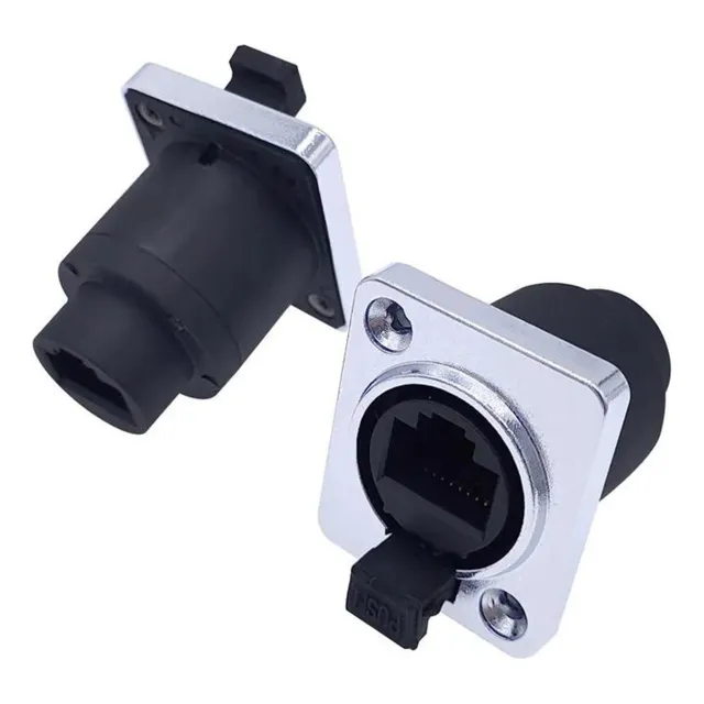 2un Conector Ethercon Rj45 Painel Led Ip65 Rede Fêmea Duplo
