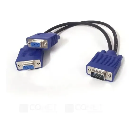 Cable Splitter Multiplicador Vga 1 Macho A 2 Hembras Monitor