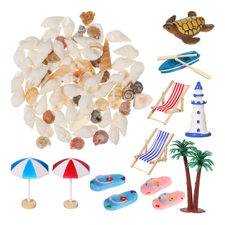 1 Juego De Accesorios De Playa En Miniatura Para Decoración 1 Juego De Accesorios De Playa En Miniatura Para Decoración