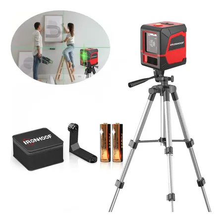 Nível A Laser Verde 2 Linhas Com Tripé Autonivelante