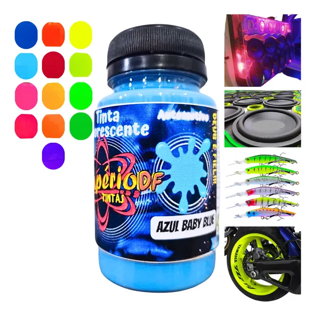 Tinta Automotiva Fluorescente Poliéster Neon 100ml - Cores
