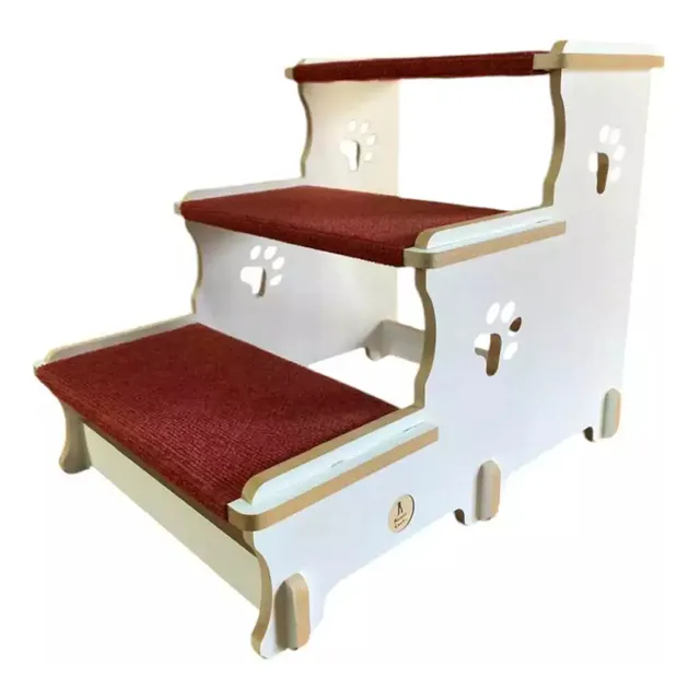 Escalera Rampa Mascotas Perros Gatos Madera 42 X 40 X 52 Cm