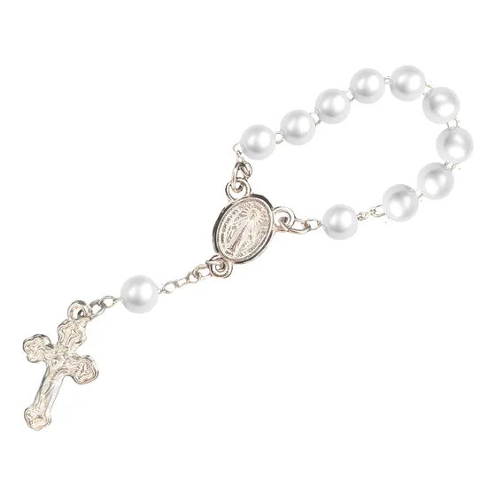 30 Mini Tercinho Pérola Dezena Terço Lembrancinha Batizado