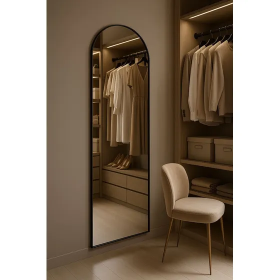 Espelho Grande Base Reta 150x50 Corpo Inteiro Com Moldura