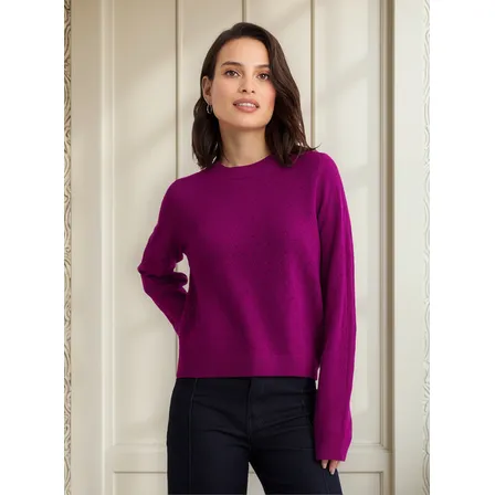 Sweater Básico Cuello Redondo Magenta Nicopoly