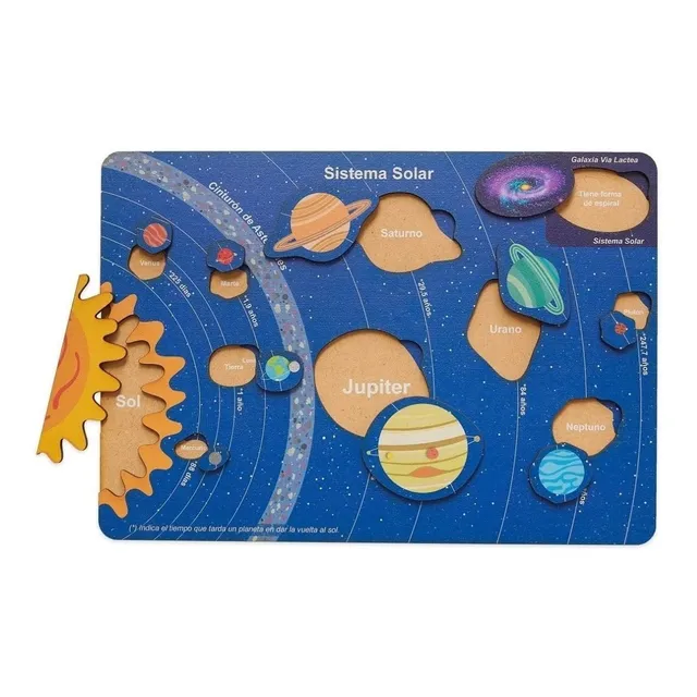 Juego Didactico Encastre Madera Sist. Solar Planetas Plan Z