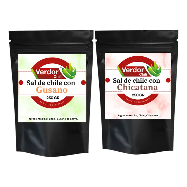 Sal De Chile Con Gusano Y Chicatana Verdor 250 Gr C/u