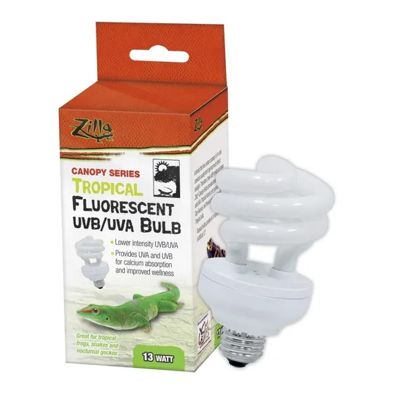 Zilla Bombillo Fluorescente 13 Watt Con Uvb/uva Low Reptiles
