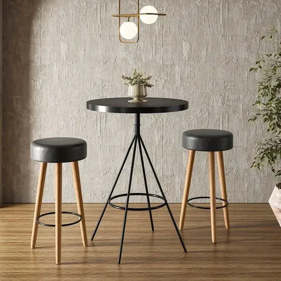 Conjunto Mesa Viena E 2 Banquetas Londres Bare Sala Gourmet