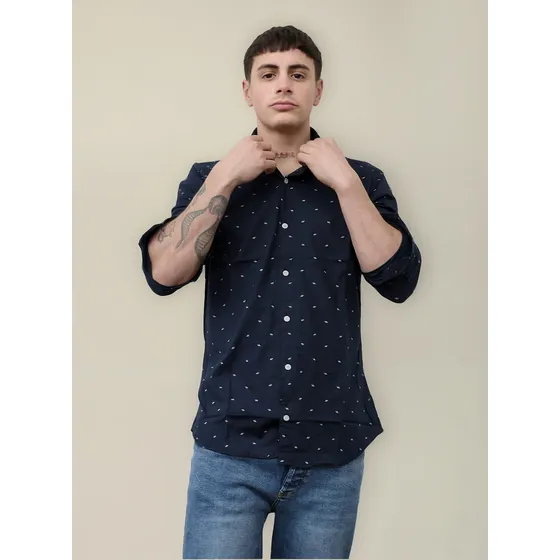 Camisa Estampada Poplin Elastizado Baron Blonde