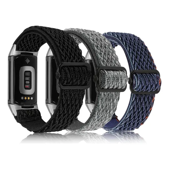 Pulseras Ajustables De Nylon Para Fitbit Charge 6 Y 5, 3 Paq