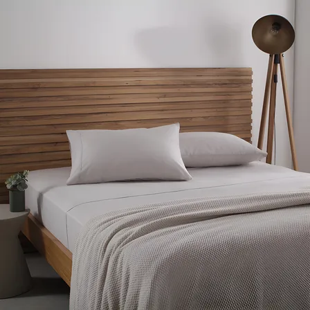 Jogo De Cama Queen Buddemeyer Cotton Essential Cor Bege Liso