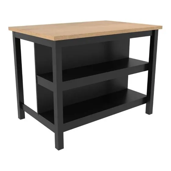 Ilha Cozinha Ditália 2 Prateleiras Preto Cd-1019 Cozy