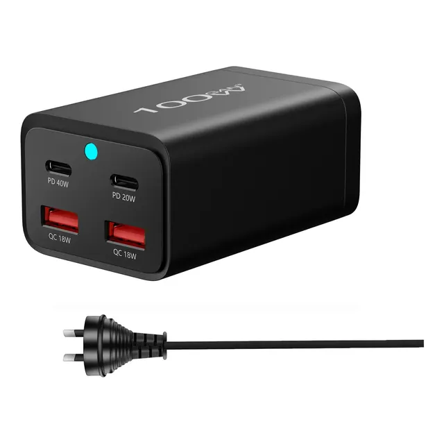 Cargador 80w Gan Fast Charger 2xusb  2xtipo C