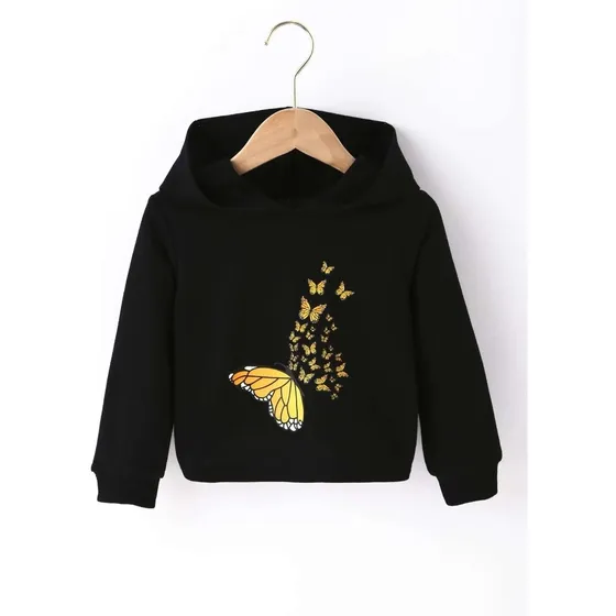 Sweter Negro Para Niña Con Mariposas Talla 4 Años