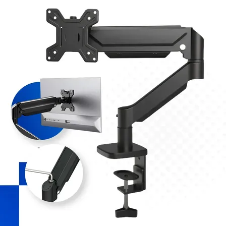 Suporte para Monitores Articulado de Mesa de 12" a 32" com Pistão a Gás Ergonômico