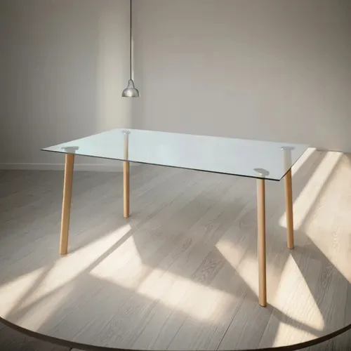 Mesa De Vidrio Moderna Nordica Comedor 120 X 80cm Ferra