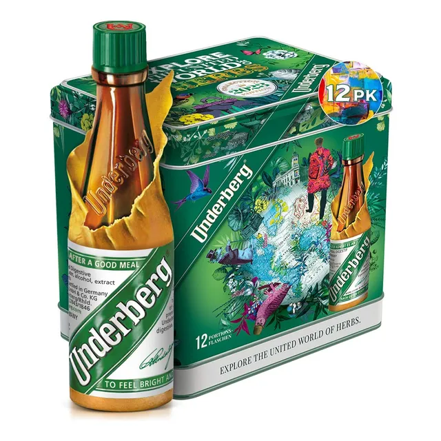 Underberg Pack X 12 20ml Licor Hierbas + Caja Anti Resaca Tx