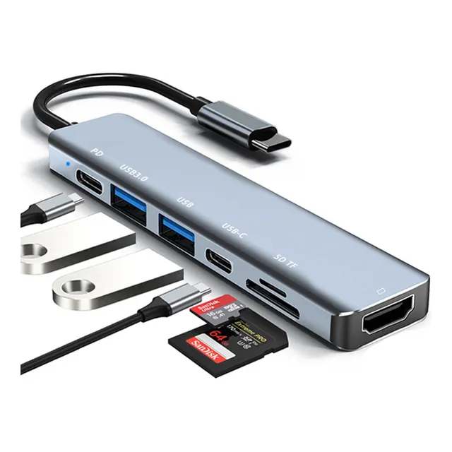 Adaptador Usb C Hub Thunderbolt 3 Hdmi Para Macbook Pro/air