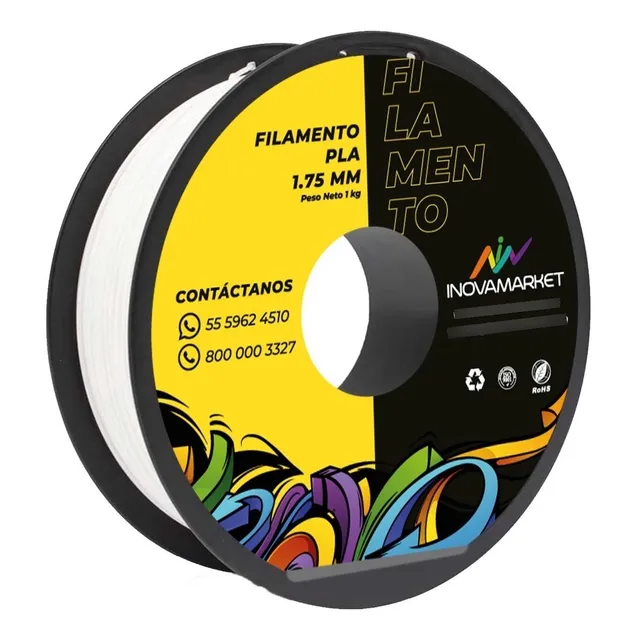Filamento Pla 1.75 Mm Color Blanco Enrollado Perfecto